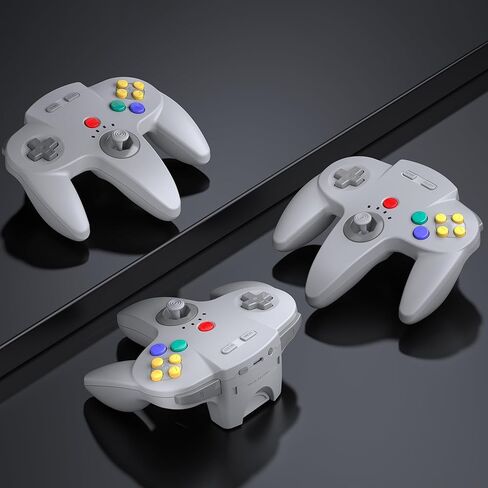 2 Pack Wireless N64 Controller Made for Switch 1 & 2, N64 Console, Wireless 2.4 GHz Receivers Compatible with Switch Online, Windows PC, macOS (Built-in Vibration) (Rechargeable) Gunmetal Grey/Gray in Saudi Arabia
