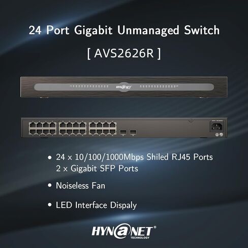 محول شبكة إيثرنت غير مُدار بـ 24 منفذ جيجابت مع فتحتين جيجابت SFP+، موزع إيثرنت 10/100/1000 ميجابت في الثانية للمكتب والمنزل، تصميم معدني مقاس 19 بوصة in Kuwait