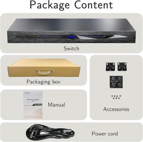 محول شبكة إيثرنت غير مُدار بـ 24 منفذ جيجابت مع فتحتين جيجابت SFP+، موزع إيثرنت 10/100/1000 ميجابت في الثانية للمكتب والمنزل، تصميم معدني مقاس 19 بوصة in Kuwait