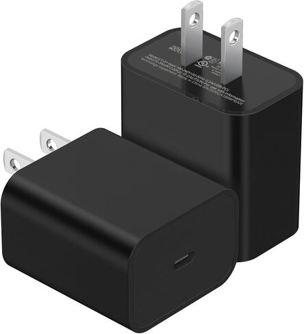 2 حزمة 20 واط USB C شاحن كتلة، نوع C شحن سريع الجدار شاحن محول الطاقة مكعب الطوب لسامسونج غالاكسي S25/S25 الترا/S25 +/ S24/S24 الترا/S24 +/S23 الترا/S23/S23 +/S22/S21/S20/S10/S9/S8 (أسود) in Saudi Arabia