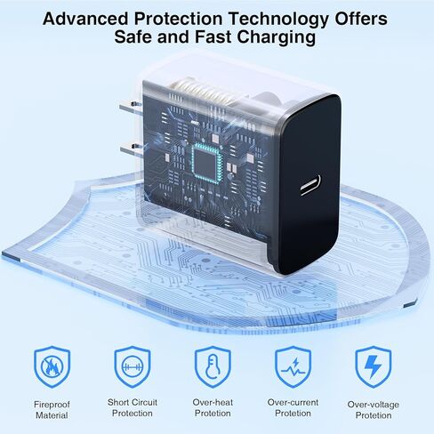 QZIIW Super Fast Charger Type C, 60W Colorful Mixed USB C Fast Charger Block 3 Pack & Extra Long 60W 3/6/10FT USB C Cable - PD Quick Charging 3.0 for iPhone 17 16 15 Samsung Galaxy S26 Ultra S25 S24+ in Saudi Arabia