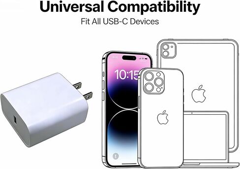 20W Mobile Fast Charging Phone Charger Fast Charging Cable 6FT Compatible with Apple iPhone 17 air/ 16/15 pro max/Plus, Long USB C to USB-C Charger 6 feet for iPhone air/17/16/15. in Saudi Arabia