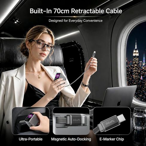 100W USB C Charger Block,Retractable Wall Charger,Foldable GaN Smart Display Charger, Compact MacBook Charger,Fast Power Adapter for MacBook Pro/Air/Neo, iPhone 17/16, Galaxy S26/25, Pixel, iPad, DJI in Saudi Arabia