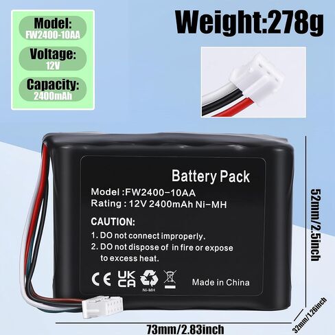 Replacement Battery 2400mAh 12V Compatible with Logitech Squeezebox Radio, 533-000050, X-R0001, XR0001, 533-000050, HRMR15/51, NT210AAHCB10YMXZ Music Player NiMH Battery with Repair Tools in Kuwait