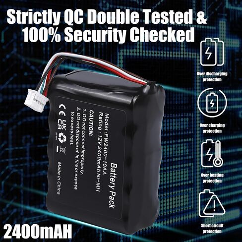 Replacement Battery 2400mAh 12V Compatible with Logitech Squeezebox Radio, 533-000050, X-R0001, XR0001, 533-000050, HRMR15/51, NT210AAHCB10YMXZ Music Player NiMH Battery with Repair Tools in Kuwait