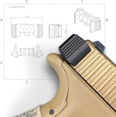 رافعة رافعة من الألومنيوم من فئة الطائرات من Milspin متوافقة مع Glock 17 و19 و19X و26 وPSA Dagger والمزيد مع قبضة منزلقة محسنة in Kuwait