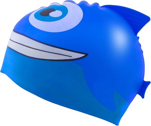 Fishy Fin Silicone Swimming and Diving Cap for Kids and Toddlers | Pool and Aquatic Sports Accessories for Boys and Girls | Cute Fish Design Recreational & Beginner Swimwear for Children in Saudi Arabia