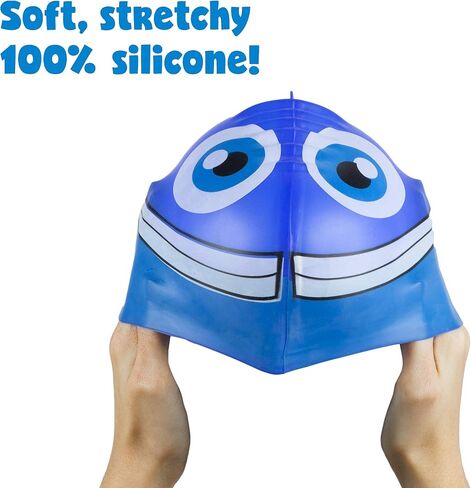 Fishy Fin Silicone Swimming and Diving Cap for Kids and Toddlers | Pool and Aquatic Sports Accessories for Boys and Girls | Cute Fish Design Recreational & Beginner Swimwear for Children in Saudi Arabia