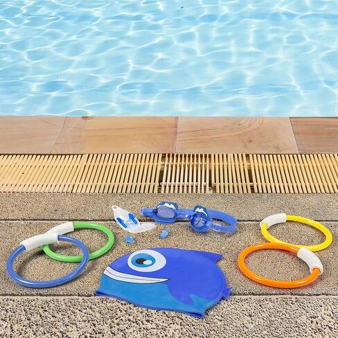 Fishy Fin Silicone Swimming and Diving Cap for Kids and Toddlers | Pool and Aquatic Sports Accessories for Boys and Girls | Cute Fish Design Recreational & Beginner Swimwear for Children in Saudi Arabia