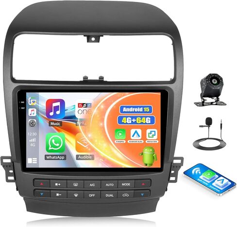 [4G+128G] Car Radio for Honda Acura TSX 2003-2008/Inspire 4 2003-2007 with Wireless CarPlay Android Auto,9 inch Touchscreen Android 15 Car Stereo with WiFi,GPS,Bluetooth,FM/RDS SWC EQ+Backup Camera in Saudi Arabia