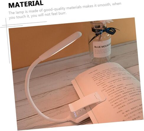 USB Rechargeable LED Reading Lamp Eye-Protection Clip Light, White 88x40x220mm, Portable Book Light for Night Studying and Bedside Use in Saudi Arabia
