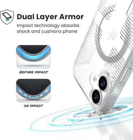 Speck GEMSHELL Grip +MS Case for iPhone 17 - Clear/Clear | Slim Protective Grip | Drop Protection | MagSafe Compatible in Saudi Arabia