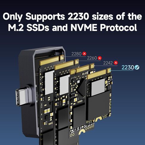 حاوية fanxiang NVMe SSD، محول/قارئ M.2 NVMe PCIe إلى USB C، USB 3.2 Gen 2 (10 جيجابت في الثانية)، حاوية خارجية لمحرك الحالة الصلبة لـ 2230 NVMe SSDs، تدعم مفاتيح M وB&M، MP88 in Saudi Arabia