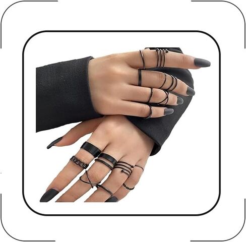 Knuckle Rings Set for Women Girls Snake Chain Stacking Ring Gold Knuckle Rings Set for Women Girls Snake Chain Stacking Ring Vintage BOHO Midi Rings Vintage BOHO Midi Rings for Women Men Hollow Carved Flowers Crystal Rings in Kuwait