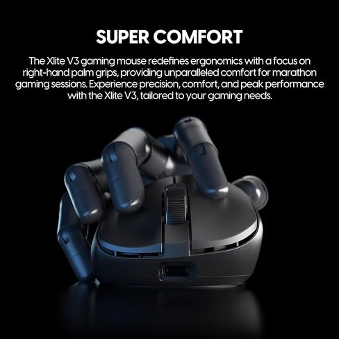 Pulsar Gaming Gears - Xlite v3 mini Wireless Gaming Mouse, Ultra Lightweight 1.83 oz (52 g), Ergonomic, Optical Switches, PAW3395 Optical Sensor (Mini, Wireless, Black) (Renewed) in Saudi Arabia