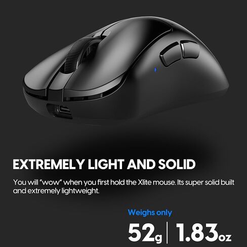 Pulsar Gaming Gears - Xlite v3 mini Wireless Gaming Mouse, Ultra Lightweight 1.83 oz (52 g), Ergonomic, Optical Switches, PAW3395 Optical Sensor (Mini, Wireless, Black) (Renewed) in Saudi Arabia