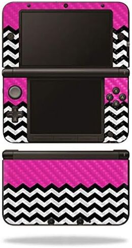 MightySkins Carbon Fiber Skin for Nintendo 3DS XL Original (2012-2014) - Lime Chevron | Protective, Durable Textured Carbon Fiber Finish | Easy to Apply, Remove, and Change Styles | Made in The USA in Saudi Arabia