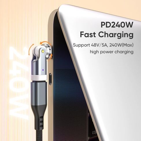 محول USB C [3 عبوات]، محول PD 240W USB C 90 درجة، محول الزاوية اليمنى USB من النوع C/محولات 360 و180 درجة C إلى C للهاتف 17/16/15، سلسلة MacBook Pro/Pad، Samsung Galaxy، الكمبيوتر اللوحي، الكمبيوتر المحمول (3) in Kuwait
