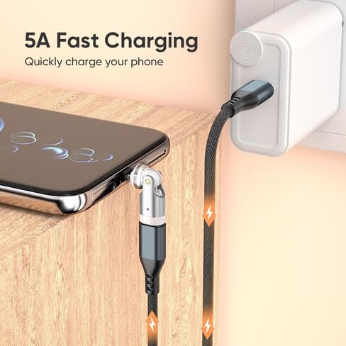 محول USB C [3 عبوات]، محول PD 240W USB C 90 درجة، محول الزاوية اليمنى USB من النوع C/محولات 360 و180 درجة C إلى C للهاتف 17/16/15، سلسلة MacBook Pro/Pad، Samsung Galaxy، الكمبيوتر اللوحي، الكمبيوتر المحمول (3) in Kuwait
