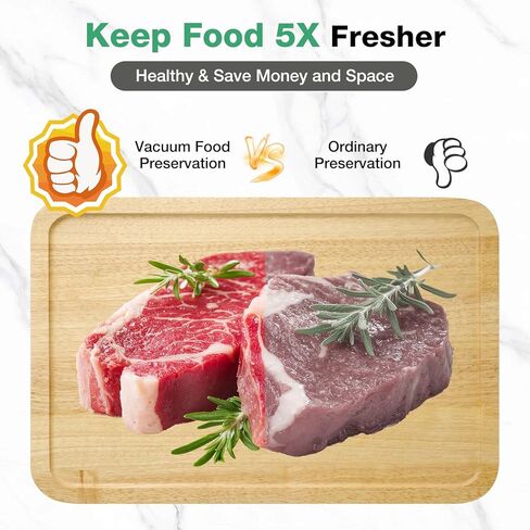 Automatic Vacuum Sealer Machine for Food with 10 Storage Bags, 5-in-1 Food Sealer for Seal a Meal, Dry & Moist Food Prep, Compact Vacuum Sealers for Freezer Preservation in Saudi Arabia