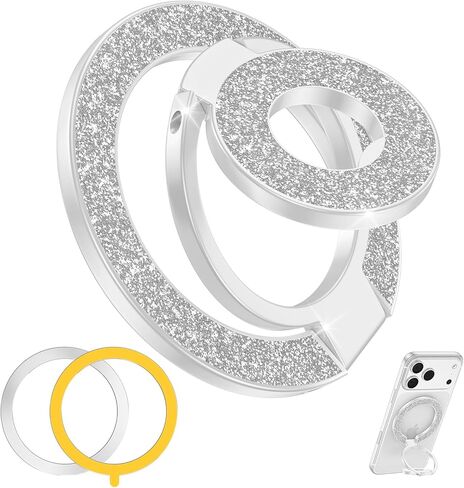 حامل حلقة مغناطيسي للهاتف Magsafe قابل للتعديل لهاتف iPhone 17 Air 16e 16 15 14 13 12 Pro Max، Samsung S26 S25 S24 Ultra، حلقة حامل هاتف بحلقة إصبع مغناطيسية متوافقة مع حامل السيارة Magsafe in Kuwait