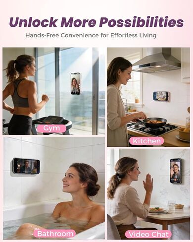 Suction Grip for Phone Case, Double Sided Silicone Suction Phone Mount, Non-Slip Strong Sticky Holder, Hands-Free for Selfie & Video, Compatible with iPhone Android, Light Pink+ Black - 2 Pack in Saudi Arabia