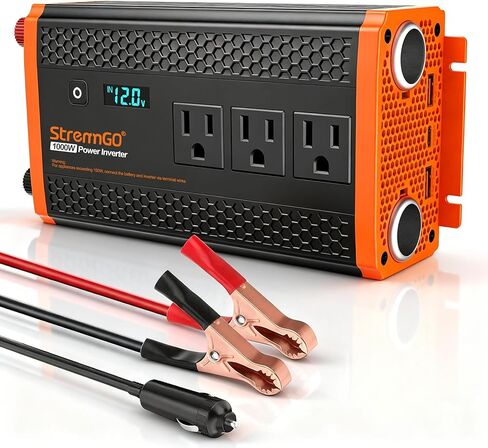 1000W Power Inverter for Vehicles, 12V DC to 110/120V AC Car Inverter with 3 AC Outlets, USB 24W/ PD 30W Fast Charger, Car Power Converter for Truck, Home, Laptop on Road Trip Essentials in Saudi Arabia