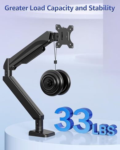 حامل مكتبي بشاشة مزدوجة من MOUNTUP، بحد أقصى 32 بوصة يصل إلى 17.6 رطلًا + ذراع شاشة واحدة شديدة التحمل يحمل ما يصل إلى 33 رطلاً، حامل شاشة للمكتب لشاشات مقاس 42 بوصة كحد أقصى in Saudi Arabia