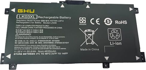 GHU New HP LK03XL Battery L09281-855 916814-855 for HP Envy x360 15-BP 15-CN 17-AE 17-CE 17-BW 15M-bq 15m-cn0xxx 15-cn0xxx, 11.55V Compatible with L09281 855 Battery and L09281 855 LK03XL, Free Return in Saudi Arabia