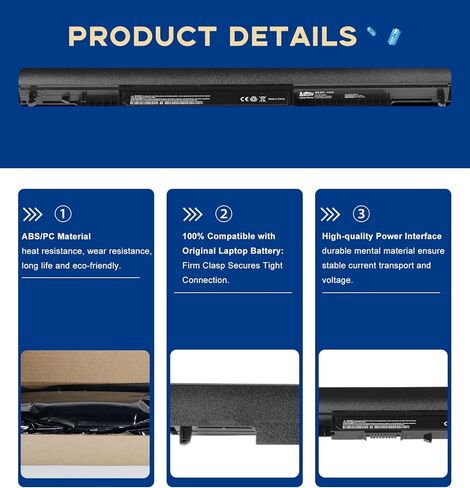 بطارية بديلة HS04 لسلسلة HP 240/245/246/250/255/256 G4‌، بطارية ليثيوم أيون قابلة لإعادة الشحن 4 خلايا بقدرة 3000 مللي أمبير في الساعة، متوافقة مع HS03 TPN-I119 in Kuwait