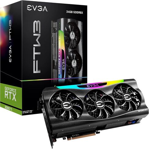 EVGA GeForce RTX 3090 Ti FTW3 Gaming، 24G-P5-4983-KR، 24 جيجابايت GDDR6X، iCX3، ARGB LED، لوحة خلفية، سلسلة مجانية (متجددة) in Saudi Arabia