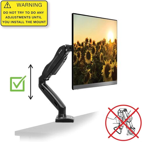ذراع شاشة LCD كاملة الحركة من Mountio - حامل مكتبي زنبركي غازي للشاشات حتى 27 بوصة in Saudi Arabia
