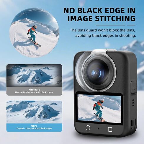 Lens Guard + 2 Pack Screen Protector for DJI Osmo 360, PC Lens Protector Cover HD Tempered Glass Film 2Pack Helmet Flexible Adhesive Mount, 360° Adjustable Sticky Holder with Safety Buckle in Saudi Arabia