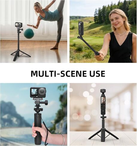 Lens Guard + 2 Pack Screen Protector for DJI Osmo 360, PC Lens Protector Cover HD Tempered Glass Film 20" Action Camera Tripod, 360° Adjustable Small Selfie Stick Handheld Extendable Mini Stand in Saudi Arabia