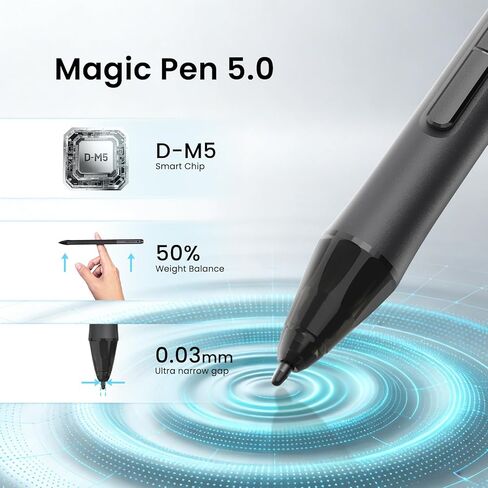 DIGIDRAW Magic Pen 5.0 Battery-Free Stylus Pen with 16K Pressure Sensitivity, 60° Tilt Support,10mm Reading Height, Compatible with D1901/D1901T/D1911/D1911T/D410T Series Graphics Display in Saudi Arabia