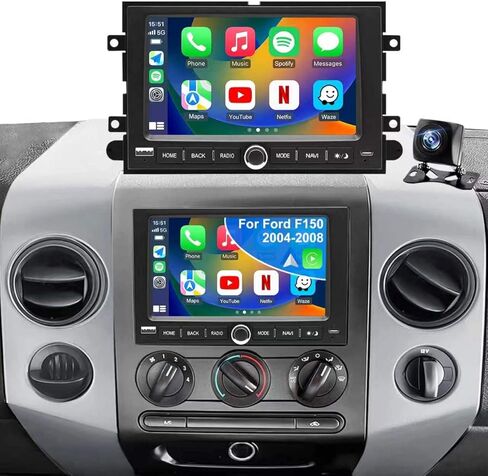 راديو ترقية 5GWiFi لسيارة Ford F150 2004-2008، F350/F250 2006-2016، Expedition 2007-2014، Explorer Mustang E150/E250/E350 Taurus Edge 7 بوصة، ستيريو بشاشة تعمل باللمس، Carplay Android Auto GPS FM in Kuwait