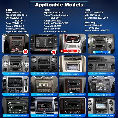 راديو ترقية 5GWiFi لسيارة Ford F150 2004-2008، F350/F250 2006-2016، Expedition 2007-2014، Explorer Mustang E150/E250/E350 Taurus Edge 7 بوصة، ستيريو بشاشة تعمل باللمس، Carplay Android Auto GPS FM in Kuwait