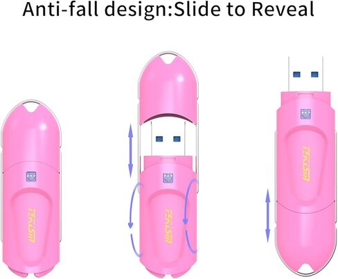 Flex A 64GB 2 Pack Pink USB Flash Drives,TypeA,USB 3.1 Flash Thumb Drive,Swivel Design,USB Drive up to 150MB/s,External Data Storage Memory Stick Compatible with Computer/Laptop in Saudi Arabia