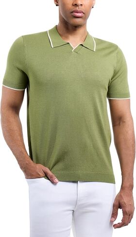 X RAY Mens Knit Polo Sweater Short Sleeve, Fashionable Sweater Polo Top Knitted Tops for Men in Saudi Arabia