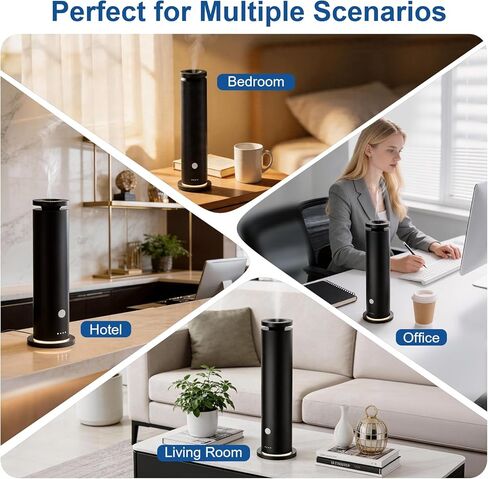 Waterless Scent Diffuser Starter Kit with 5 Essential Oils, Luxury Hotel-Class 1500 Sq Ft Coverage Aromatherapy Diffuser Oil Machine, 4.06Oz/120mL Air Diffusers for Home Large Room Hotel SPA in Saudi Arabia