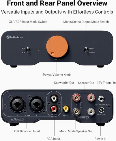 Fosi Audio DS2 USB C إلى AUX سماعة الرأس Amp DAC Dongle 3.5mm Jack Audio المحمولة وFosi Audio ZA3 مضخم صوت ستيريو متوازن مكون الصوت المنزلي Mini 2 قناة Mono Amp in Kuwait