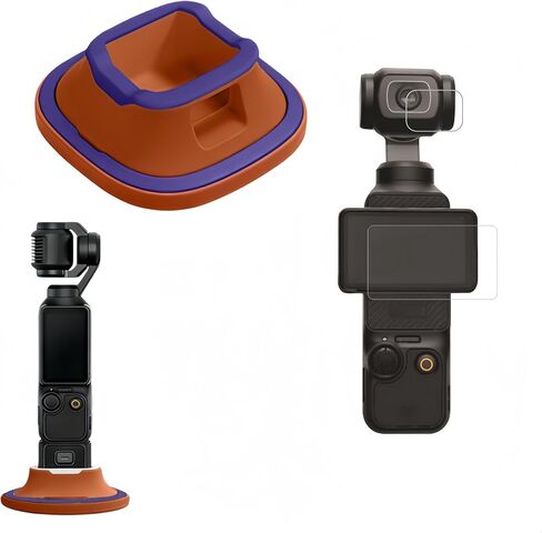 Screen Protector & Base Kit Compatible with DJI Pocket 3 – 3-Second Install, Non-Slip, Full Port Access (orange) in Saudi Arabia
