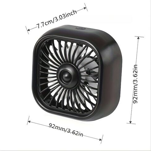 Portable USB Powered Car Vent Fan, Gradient Colorful Ambient Light, Universal for Front & Rear Air Vents in Saudi Arabia