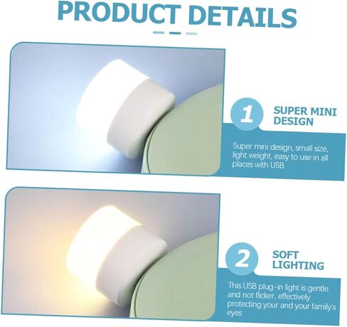 UPKOCH 10pcs USB Night Lights Led Bulbs Small Portable Plug Lights for Bedroom Decor Boys and Girls Teen Girls Dorm Wall Decor in Saudi Arabia