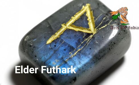 Labradorite Gemstone Rune Stones with Elder Futhark Alphabet Engraved 25 pcs Rune Set Crystal Divination Metaphysical Healing Chakra Reiki Runes Set in Saudi Arabia