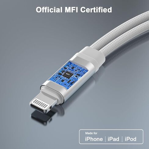 جهاز iPhone Splitter للشحن السريع وسماعات الرأس، 2 في 1 سماعة رأس لايتنينج إلى لايتنينج + كابل دونجل للهاتف ومحول صوت Aux لأجهزة Apple iPhone 14/13/Pro/12/11/8/7/6/iPad للاتصال بالهاتف in Saudi Arabia