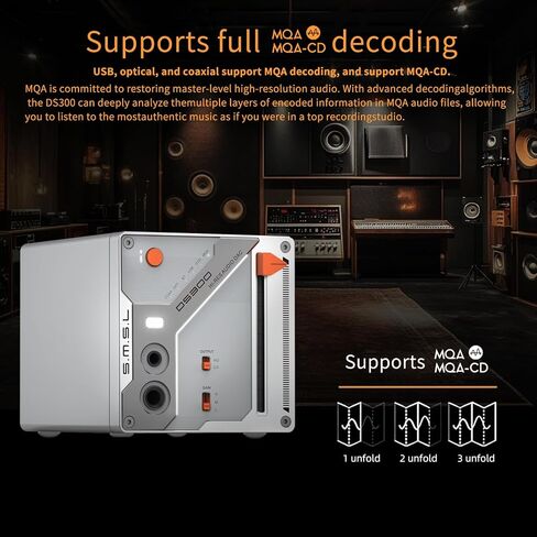 SMSL DS300 مضخم سماعة الرأس DAC المتوازن 3000 ميجا واط × 2 قوة ES9039Q2M مكبر صوت سماعة الرأس 6.35 مم / 4.4 مم XLR / RCA مخرج XU316 32 بت / 768 كيلو هرتز DSD512 للصوت المنزلي / الكمبيوتر الشخصي مع USB / بصري / محوري / بلوتوث in Kuwait