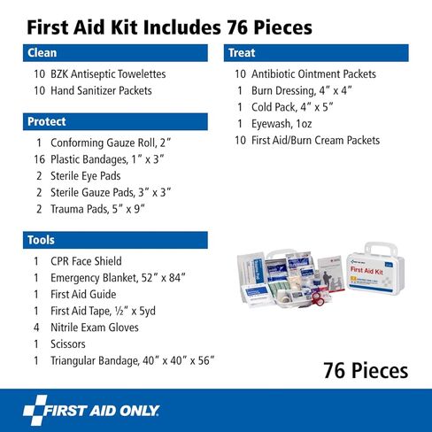 First Aid Only 76 Piece 10 Person ANSI A First Aid Kit (91322) in Saudi Arabia
