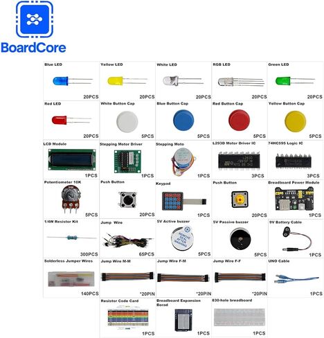 774 قطعة UNO R3 Super Starter Kit Project كاملة مع برنامج تعليمي متوافق مع Arduino IDE in Saudi Arabia