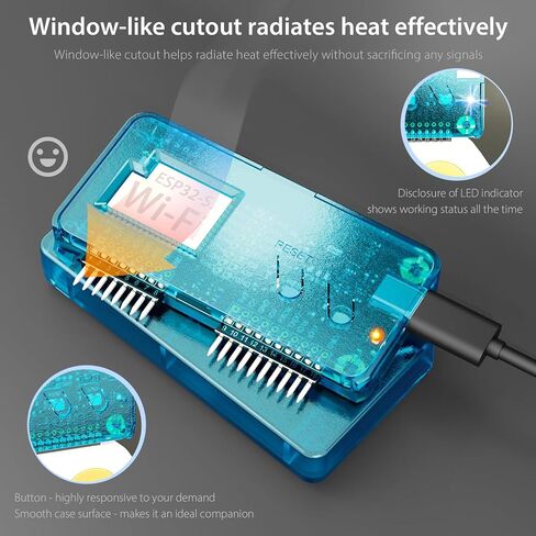 Wi-Fi Developer Board for Flipper Zero with Protective Case - Crystal Aqua Blue in Saudi Arabia